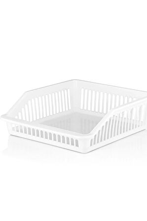 4 Adet Buzdolabı Sepeti Dolap Içi Düzenleyici Sepet Organizer Geniş ( Beyaz)