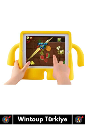 Premium Apple Samsung Uyumlu 11 Inch Silikon Yumuşak Tutacaklı Tam Koruma Kids Çocuk Tablet Kılıfı