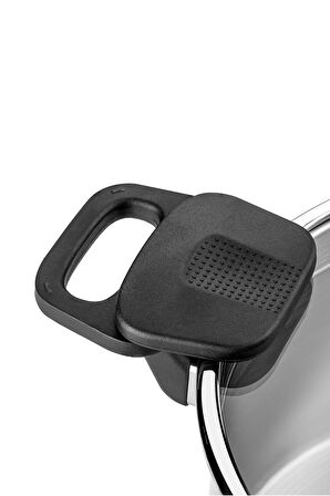 Nehir Roma 24 Cm Paslanmaz Çelik Süzgeç Kapaklı Fonksiyonel Derin Tencere 