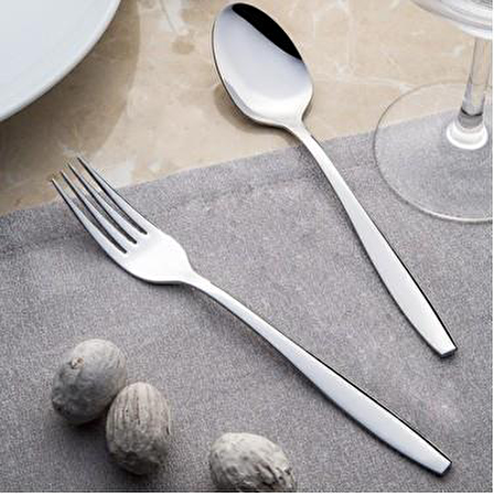 Nehir sahra kaşık çatal takımı - 77 prç. kaşık çatal servis takımı seti 12 kişilik