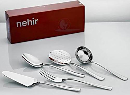 Nehir sahra kaşık çatal takımı - 77 prç. kaşık çatal servis takımı seti 12 kişilik