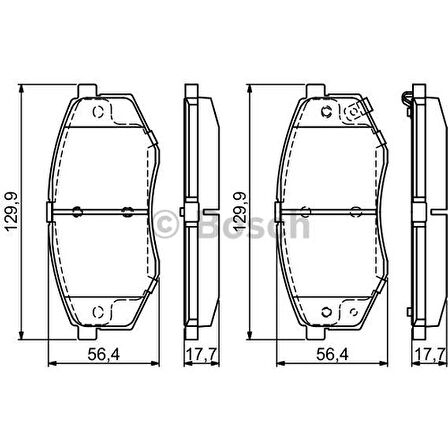 Bosch E.No:0986Tb3113 Fren Balatası Ön WVA 25187 IX20 10-> Sonata VI 09
