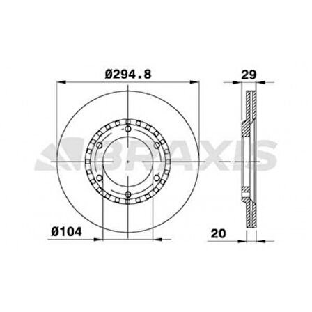 Nissan Fren Aynası On Havalı Nissan Patrol 88-97 (295x6) - Braxıs Ae0542