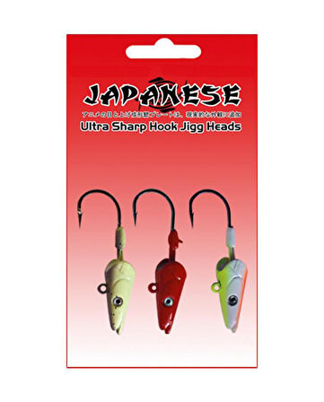 Japanese Ultra Sharp Hook Jigg Heads Üçlü Zoka Seti 8 Gr