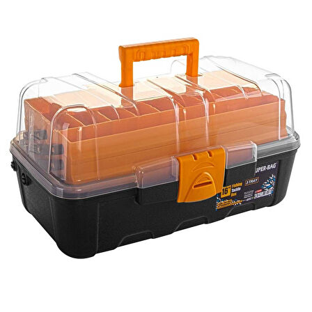 Süper-Bag 16" Raflı Balıkçı Takım Çantası TURUNCU