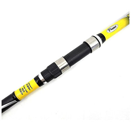 Kendo Spigola Surf 100-200gr Teleskopik Surf Kamışı SİYAH/SARI-390 CM