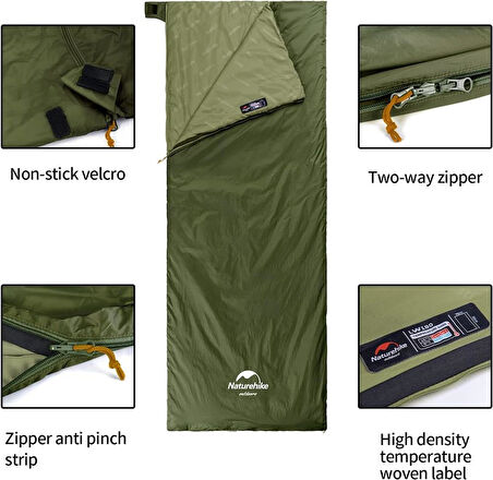 Naturehike LW180 Mini Uyku Tulumu GREEN-Left-XL