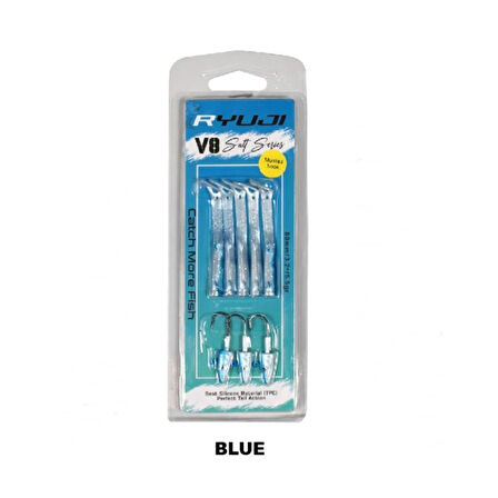 Ryuji V8 8cm 5.5gr Silikon Yem White Silver
