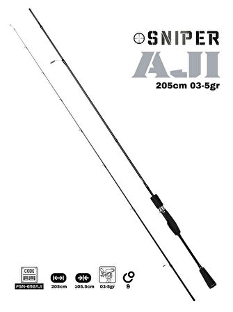 Fujin Sniper 205cm 03-5gr Aji LRF Kamışı