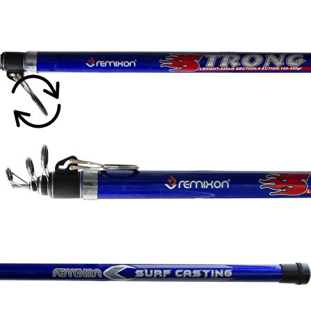 Remixon Strong 420 cm 100-250 gr Tele Surf Kamış Siyah/Kırmızı