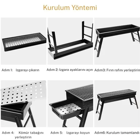 Madfox Cookout Portatif Katlanır BBQ Mangal BLACK