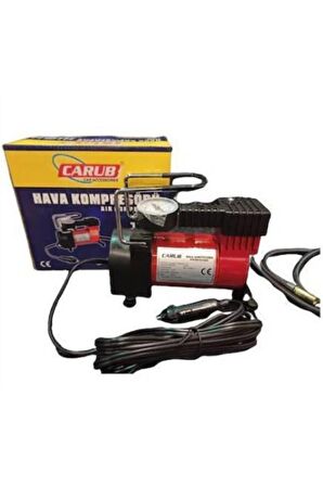 Metal Gövdeli Hava Kompresörü Lastik Şişirme 12 Volt 150 Psi Turuncu-kırmızı