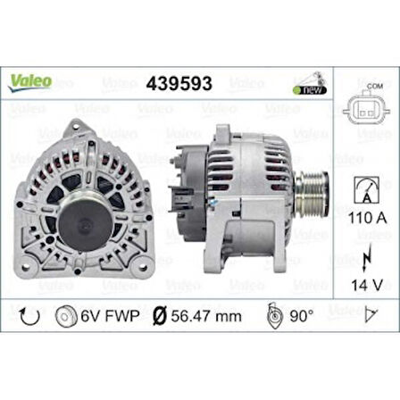 Renault Alternator 12v 110a Megane II 1,5dci (tg11c069) - Valeo 439593
