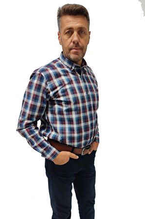 Erkek Kışlık Pamuklu Günlük Klasik Gömlek Erkek Gömlek Kışlık Gömlek OG-029