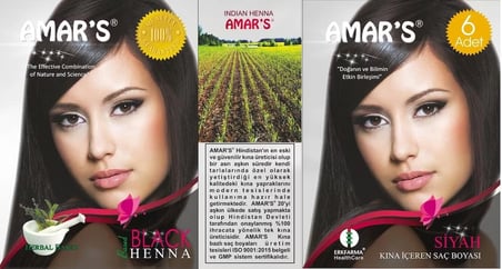 AMAR’S®HENNA KINA İÇEREN SAÇ BOYASI  6’lı 10g Paket- 1 KUTU