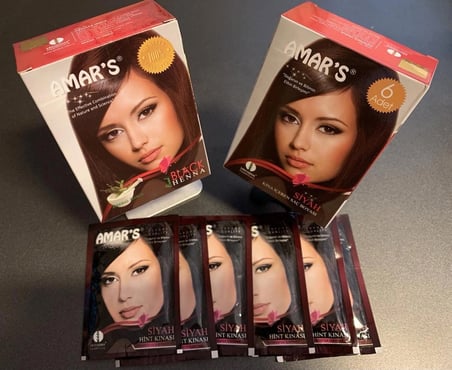 AMAR’S® KINA İÇEREN SAÇ BOYASI SİYAH RENK  6’lı 10g Paket- 10 KUTU