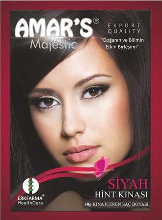 AMAR’S® KINA İÇEREN SAÇ BOYASI SİYAH RENK  6’lı 10g Paket- 10 KUTU