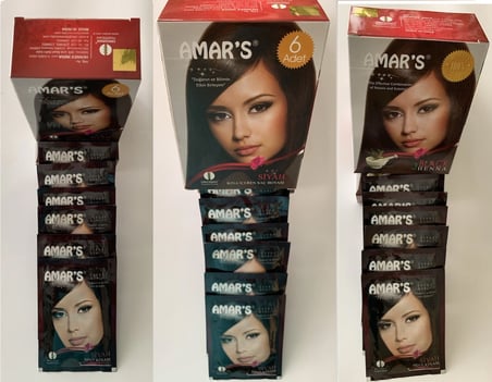 AMAR’S® KINA İÇEREN SAÇ BOYASI SİYAH RENK  6’lı 10g Paket- 3 KUTU