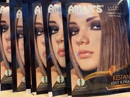 AMAR’S® HENNA KINA İÇEREN SAÇ BOYASI KESTANE RENK  6’lı 10g Paket- 1 KUTU