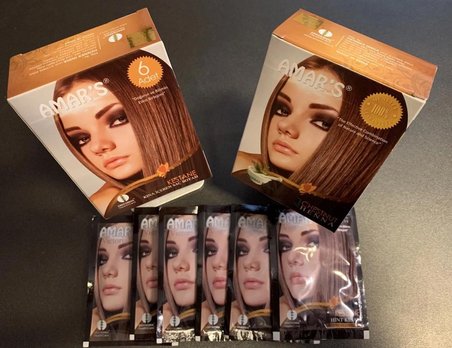 AMAR’S® HENNA KINA İÇEREN SAÇ BOYASI KESTANE RENK  6’lı 10g Paket- 10 KUTU
