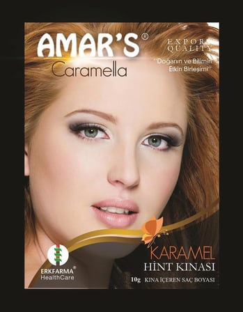 AMAR’S® KINA İÇEREN SAÇ BOYASI KARAMEL (KOYU KAHVE) RENK 10g -12 Adet  