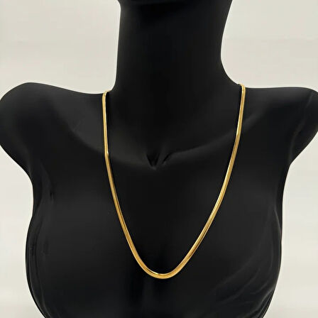 Çelik İtalyan Zincir Unisex Gold Kolye 50 cm - Gold