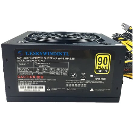 T. f. SKYWINDINTL PSU TF2000W-A-ATX 2000W 90 Plus PSU POWER SUPPLY Güç Kaynağı