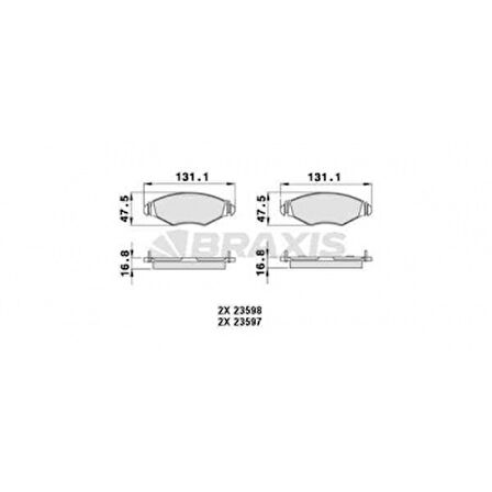 Psa On Fren Balatası P206 1.4hdi 1.1 / 1.4 / 1.6 / 1.9 98> P206+ (t3e)1.4 / 1.6 06>kangoo 1.9d (celik Se - Braxıs Ab0005