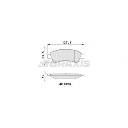 Psa On Fren Balatası Berlingo II Partner II P1007 C2 C3 II C4 Xsara Picasso P207 C3 III Ds3 C3 Picasso P - Braxıs Ab0003