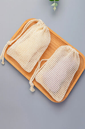 Pamuklu File Banyo Kesesi 6’lı Set Doğal Sabunluk ve Duş Kesesi