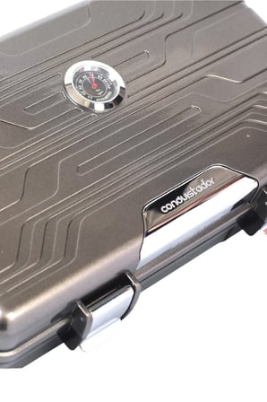 Conquistador Gunmetal Siyah 10 Kapasite Seyahat Humidor Puro Kutusu CNQ-009