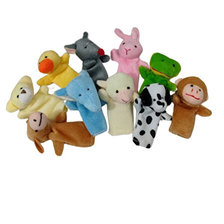 Hayvanlar Alemi 10lu Peluş Parmak Kukla