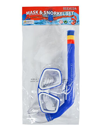 Bermuda Dalış Maskesi ve Şnorkel Seti Mavi SP4449