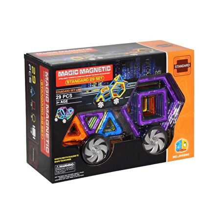 Magic Magnetic 29 Parça Araba Tekerli Magnetik (KZL-JH6866)