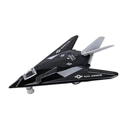 Çek Bırak Mini Metal Uçak - Siyah