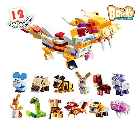 Bricks - King Dragon 12 Farklı Blok Oyuncak Yapım Seti- SM198B