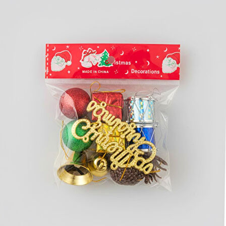 Kızılkaya Yılbaşı Ağacı Süsü Karışık 10 Parça (2308003)