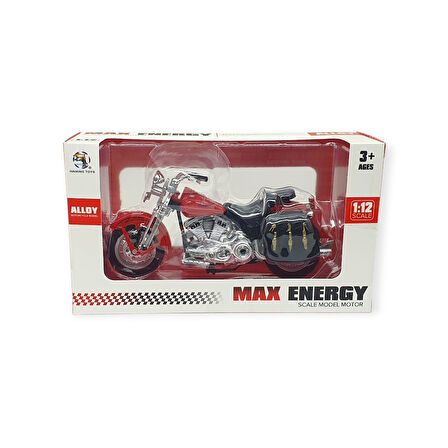 1:12 Ölçekli Model Motosiklet - Classic - HX796 - Kırmızı