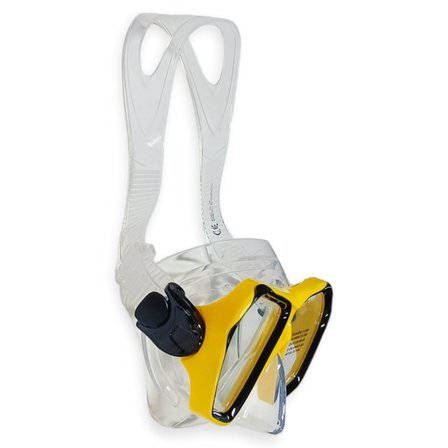 Tempered Camlı Premium Silikon Dalış Maskesi ve Snorkel Yetişkin - Sarı