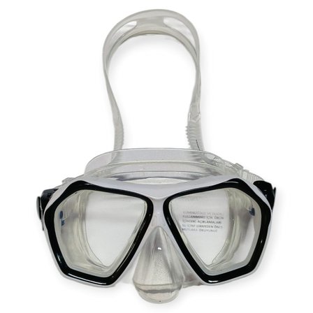 Tempered Camlı Premium Silikon Dalış Maskesi ve Snorkel Yetişkin - Siyah