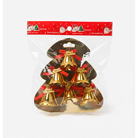 Kızılkaya Yılbaşı Ağacı Süsü Çan Altın 6 lı (2505111)