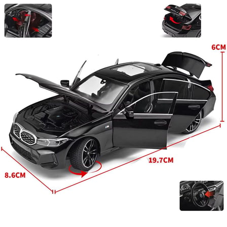 BMW 325i LCI 1:24 Ölçek Metal Model Araba - Açılır Kapılı, Sesli & Işıklı