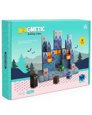 KZL Kale Temalı Manyetik Blok Yapı Küpleri Seti 2x2x2 cm 112 Parça CH1397
