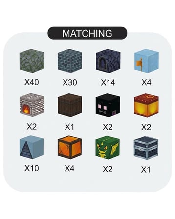 KZL Kale Temalı Manyetik Blok Yapı Küpleri Seti 2x2x2 cm 112 Parça CH1397