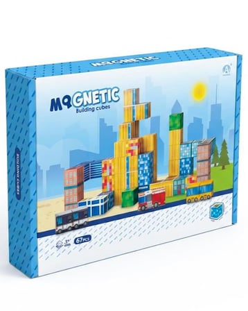 KZL Şehir Temalı Manyetik Blok Yapı Küpleri Seti 2x2x2 cm 67 Parça CH1432