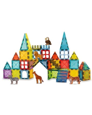 KZL Magnetic Animal Vahşi Hayvan Figürlü Manyetik Yapı Blokları Seti 5.5 cm 51 Parça CH1484