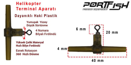 Portfish Helicopter Terminal Tackle T Fırdöndü (Sissy Aparatı)