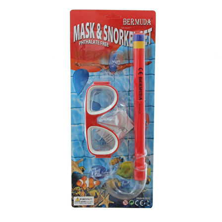 Bermuda Cobra Klasik Maske Şnorkel Set KIRMIZI