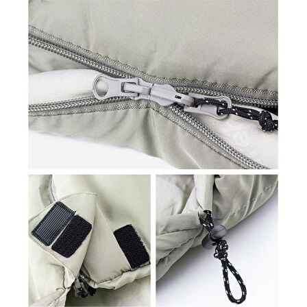 Naturehike M300 Pongee Pamuklu Uyku Tulumu -13°C YEŞİL-Left