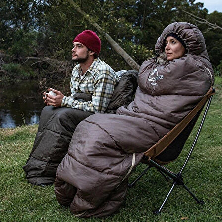 Naturehike U350S Zarf Tarzı Kapüşonlu Uyku Tulumu -17°C KAHVERENGİ-Left